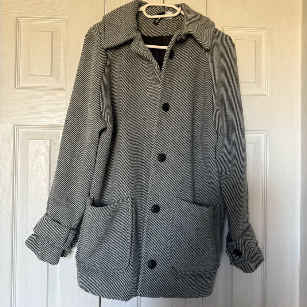 H&M Gray Striped Coat